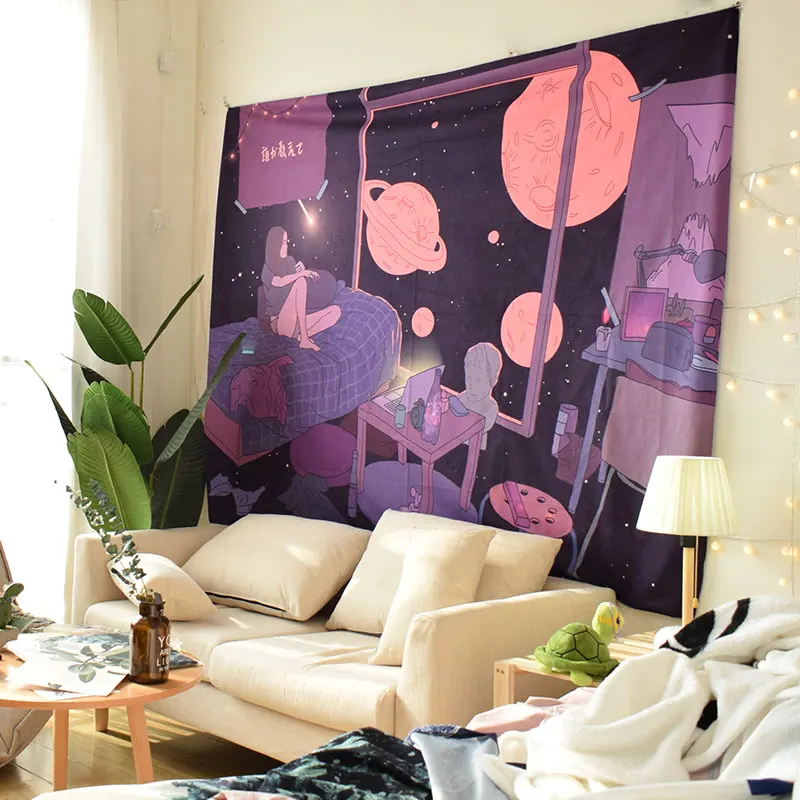 Room decoration bedside background cloth hanging cloth dormitory wall decoration painting girlish cold wind
Room decoration bedside background cloth hanging cloth dormitory wall decoration painting girlish cold wind