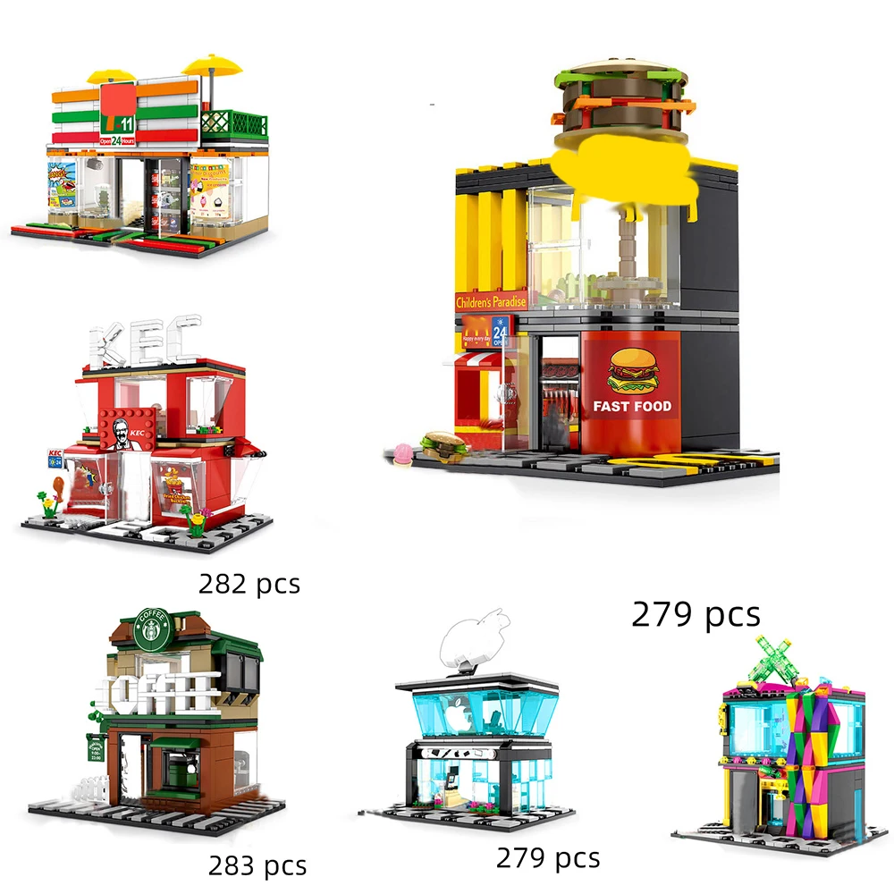 Sembo Block City Street View Retail Store Coffee Food Shop Architecture Friend Store Model Building Brick Construction Kids toy
Sembo Block City Street View Retail Store Coffee Food Shop Architecture Friend Store Model Building Brick Construction Kids toy