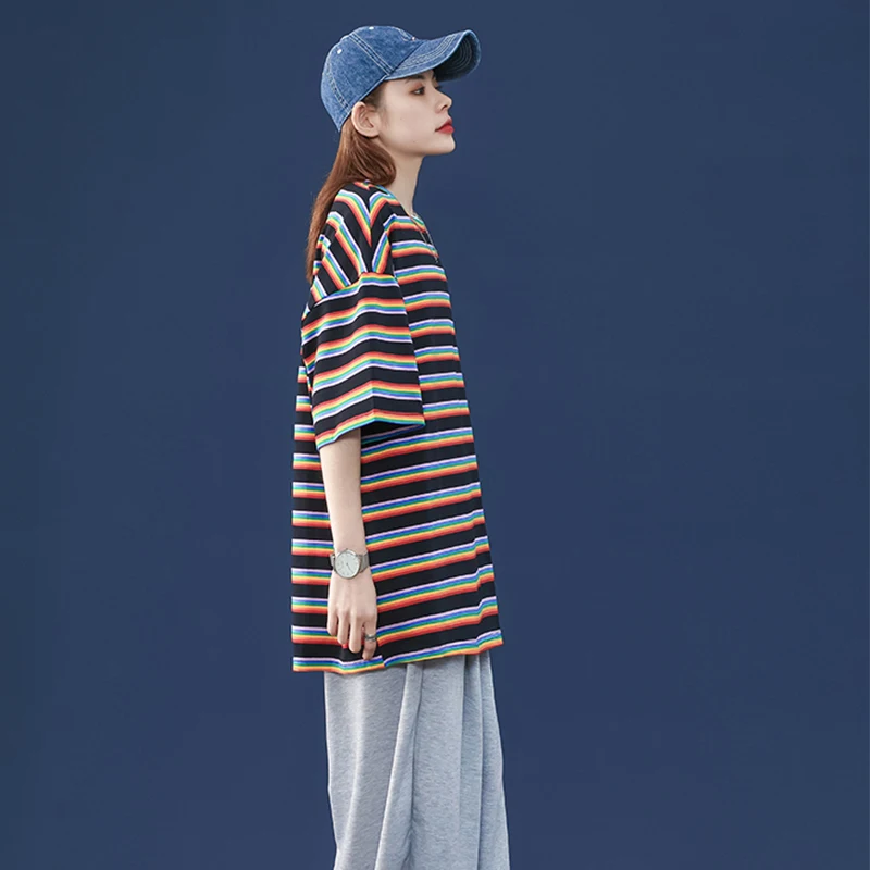 Oversized Summer Men T Shirt Short Sleeve Woman Unisex Top Multicolor Red Pink Black White Color Striped Harajuku Cotton Tshirt
Oversized Summer Men T Shirt Short Sleeve Woman Unisex Top Multicolor Red Pink Black White Color Striped Harajuku Cotton Tshirt