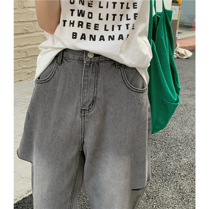 SML 2021 Summer korean style women Wide Leg denim Pants high waist Ripped jeans women straight long Trousers Female(K1025)
SML 2021 Summer korean style women Wide Leg denim Pants high waist Ripped jeans women straight long Trousers Female(K1025)