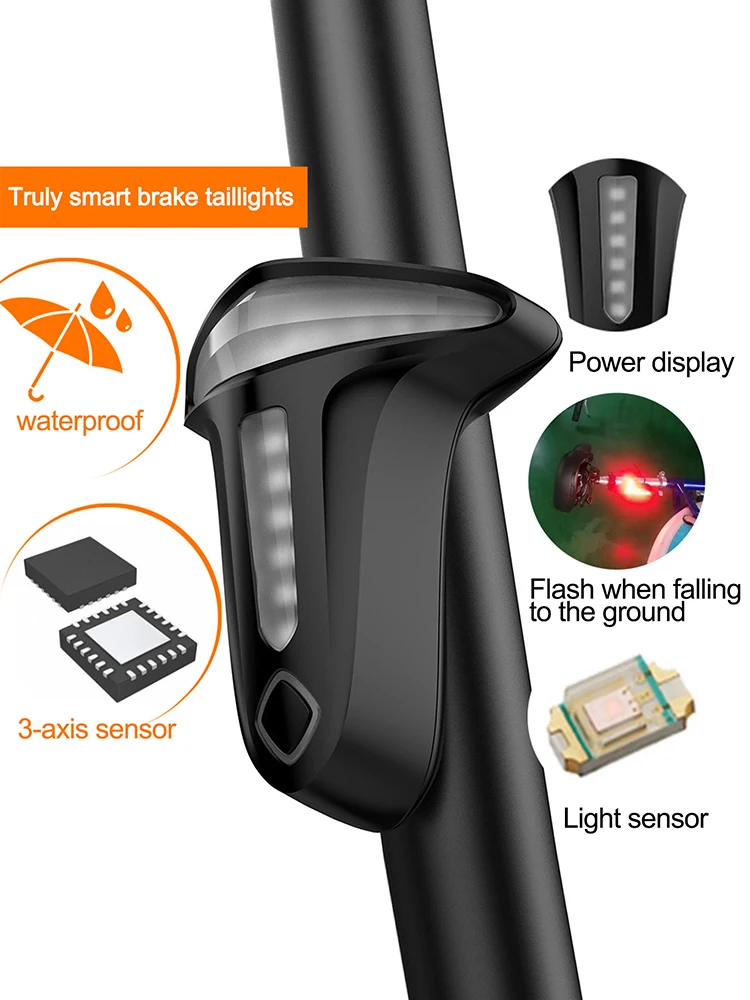 Умный задний фонарь с датчиком тормоза, для езды на велосипеде, IP66, USB-зарядка, опускается на землю, мигает
Умный задний фонарь с датчиком тормоза, для езды на велосипеде, IP66, USB-зарядка, опускается на землю, мигает