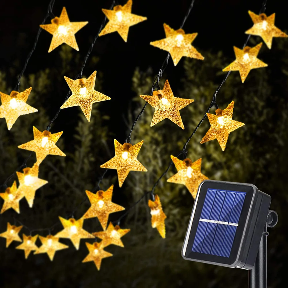 Solar Powered 30/50/100/200 led Waterproof Star shape LED String lights Outdoor Holiday Christmas Party Wedding Decoration light 
Solar Powered 30/50/100/200 led Waterproof Star shape LED String lights Outdoor Holiday Christmas Party Wedding Decoration light