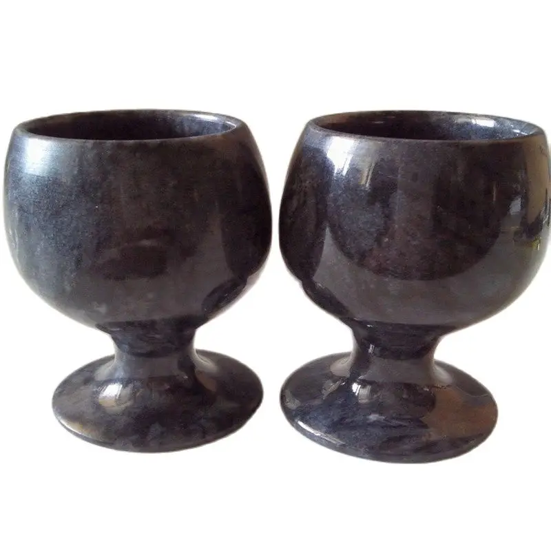 

Exquisite Chinese Jades Goblet Beautiful Natural Black Color Handmade Wine Cup