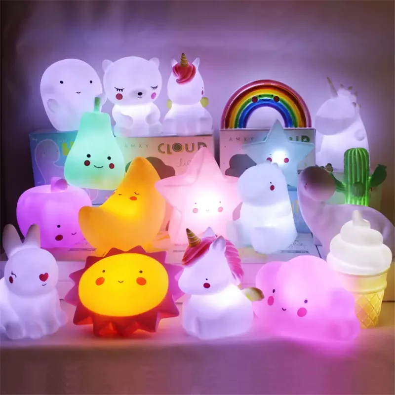 Cute LED Night Light Toy Silicone Night Lamp Baby Bedror Ornaments Sleep Lamp Baby Sleeping Child Toy Birthday Present Gift
Cute LED Night Light Toy Silicone Night Lamp Baby Bedror Ornaments Sleep Lamp Baby Sleeping Child Toy Birthday Present Gift