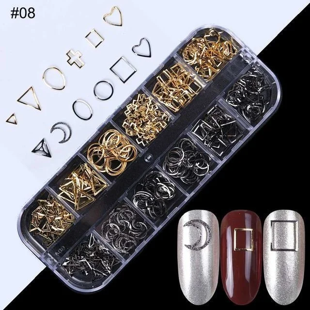 Nail Art Decorate Tools Accessories 12 Grid Metal Rivets Mixed With Nail Sequin esin Mold Fillings UV Expoxy
Nail Art Decorate Tools Accessories 12 Grid Metal Rivets Mixed With Nail Sequin esin Mold Fillings UV Expoxy
