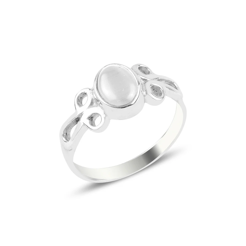 Серебряное белое Обручальное Кольцо Кошачий глаз Silverlina 
Серебряное белое Обручальное Кольцо Кошачий глаз Silverlina