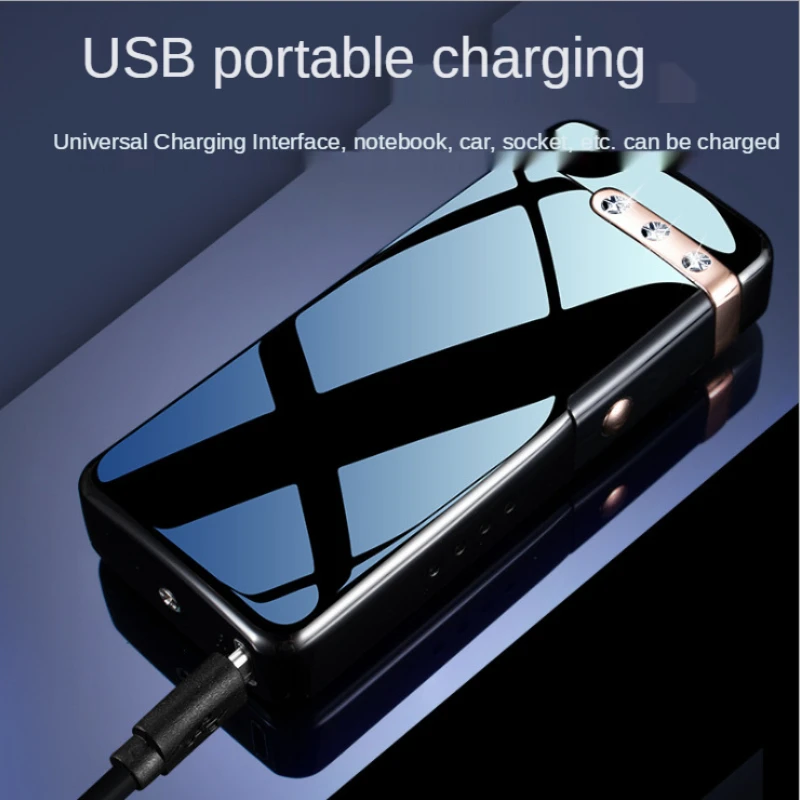 USB Charging Lighter Arc Cigarette Lighter Creative Big Flame Metal Diamond Marquee Key Switch New Lighter Smoking Accessories
USB Charging Lighter Arc Cigarette Lighter Creative Big Flame Metal Diamond Marquee Key Switch New Lighter Smoking Accessories