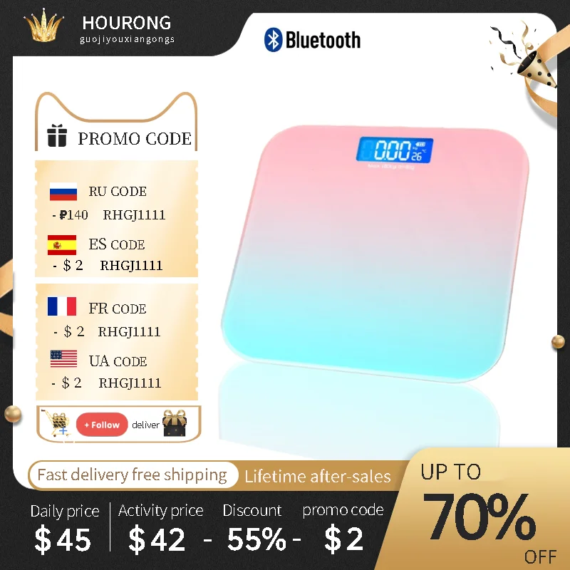 Умные цифровые весы для ванной комнаты, Bluetooth, умные шкалы для измерения массы тела и жира, цветной инструмент для мониторинга здоровья чело...
Умные цифровые весы для ванной комнаты, Bluetooth, умные шкалы для измерения массы тела и жира, цветной инструмент для мониторинга здоровья чело...