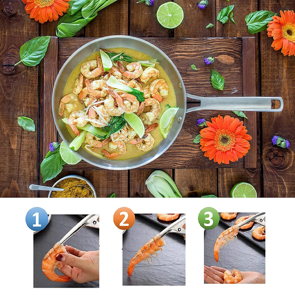 Stainless Steel Shrimp Peeler Kitchen Tools Accessories Kitchen Appliances Utensils Gadgets for Chef for Kitchen Convenience
Stainless Steel Shrimp Peeler Kitchen Tools Accessories Kitchen Appliances Utensils Gadgets for Chef for Kitchen Convenience