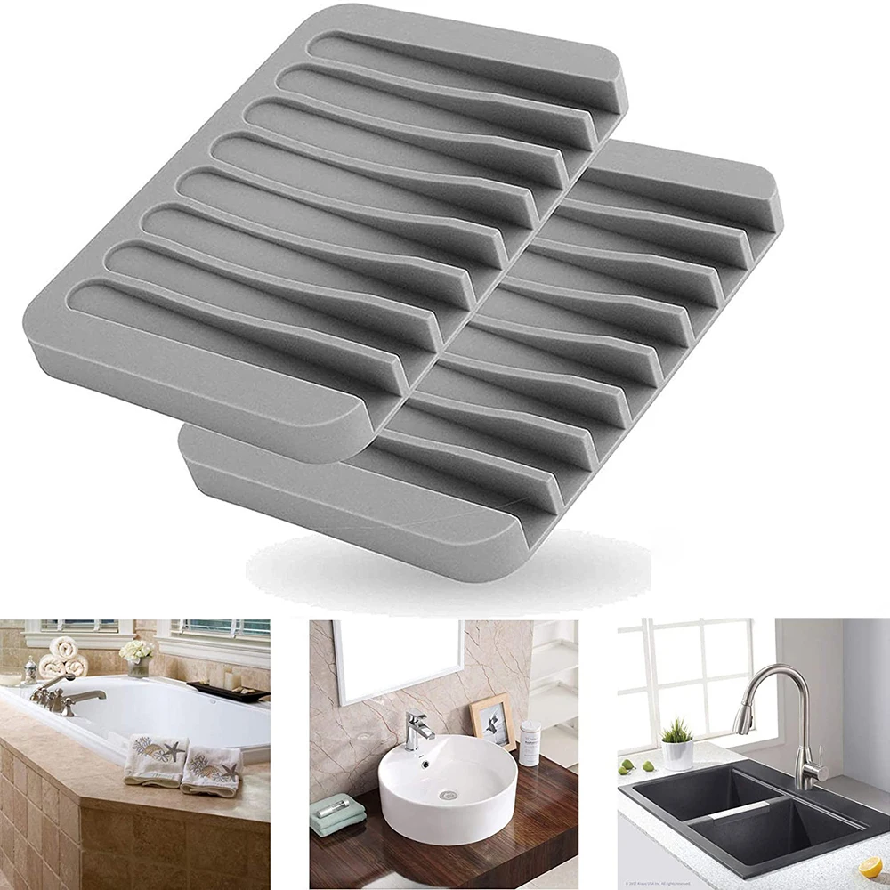 

Антискользящий силиконовый гибкий прибор для мыла и ванной, поднос для мыла, посуды, держатель для тарелок