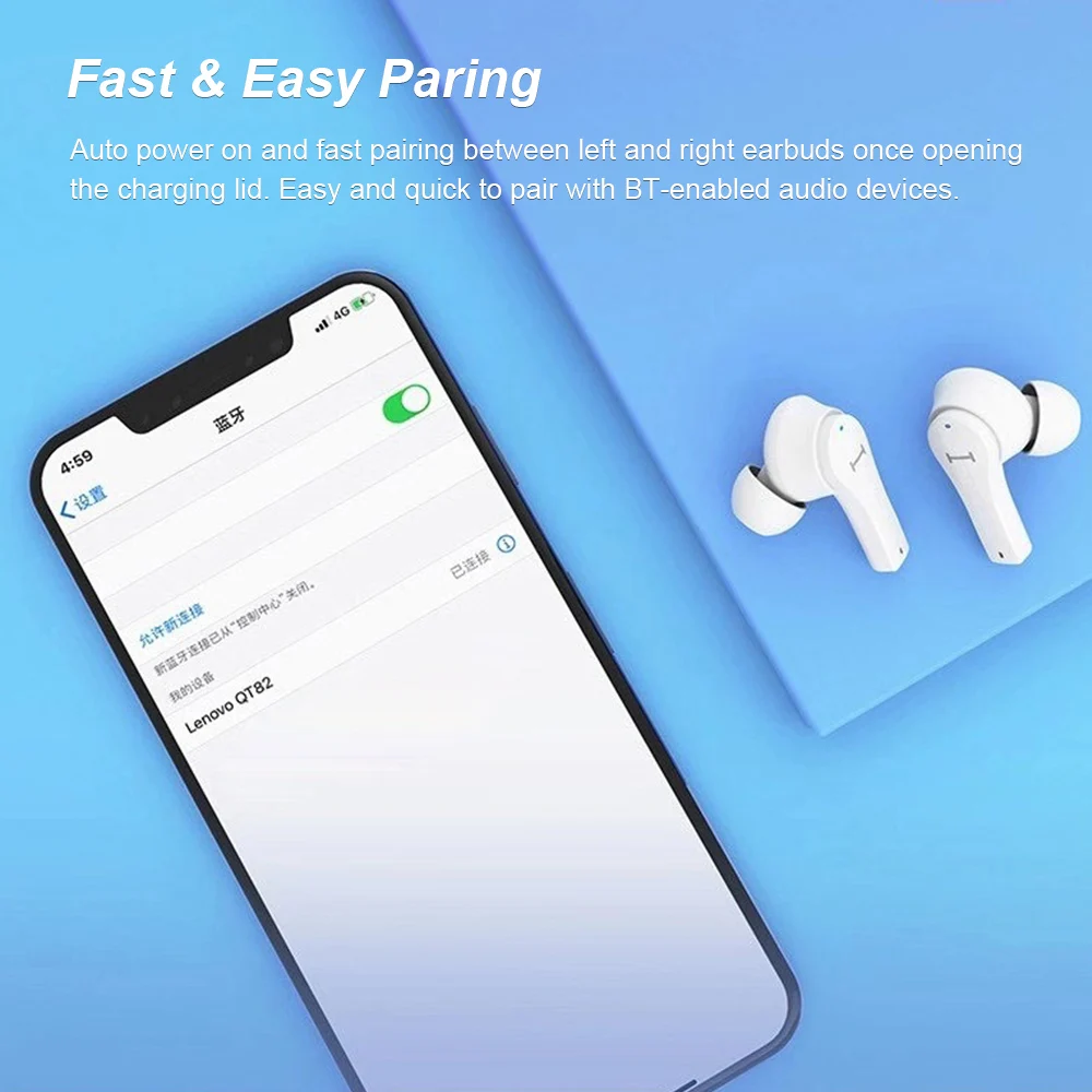Lenovo QT82 Mini TWS Earbuds True Wireless Headphones Touch Control BT5.0 Sport Headset IPX5 Sweatproof Noise Reduction with Mic
Lenovo QT82 Mini TWS Earbuds True Wireless Headphones Touch Control BT5.0 Sport Headset IPX5 Sweatproof Noise Reduction with Mic