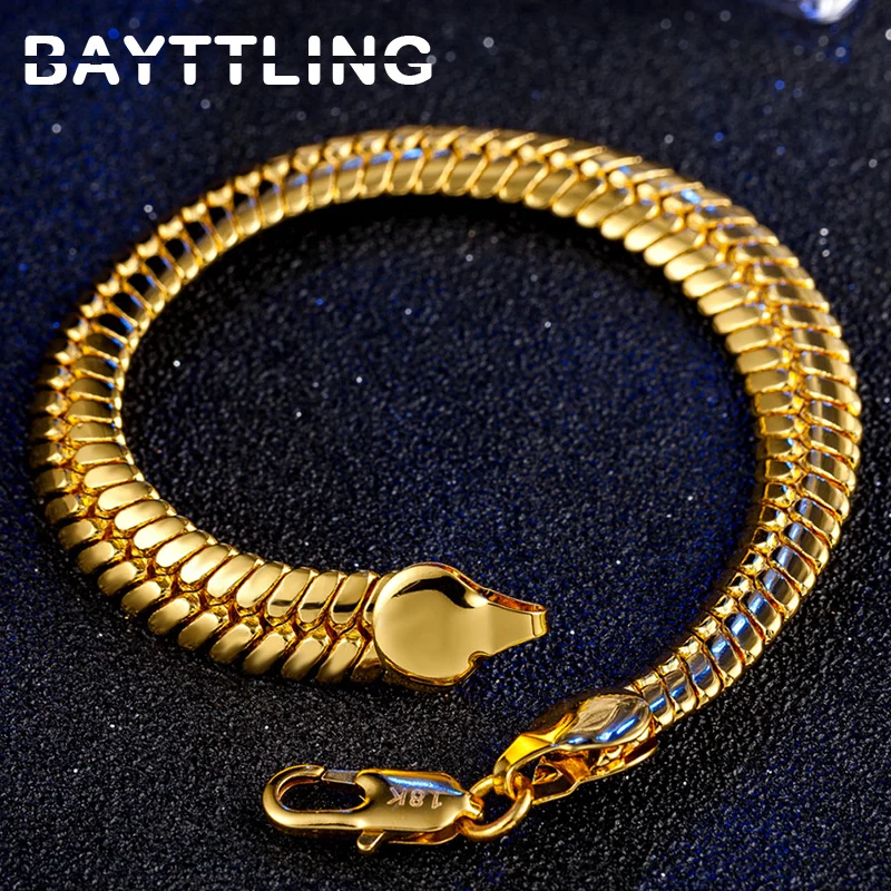 BAYTTLING 925 Silver 9MM Golden Snake Bracelet For Man Woman Fashion Jewelry Charm Bracelet Gift 
BAYTTLING 925 Silver 9MM Golden Snake Bracelet For Man Woman Fashion Jewelry Charm Bracelet Gift