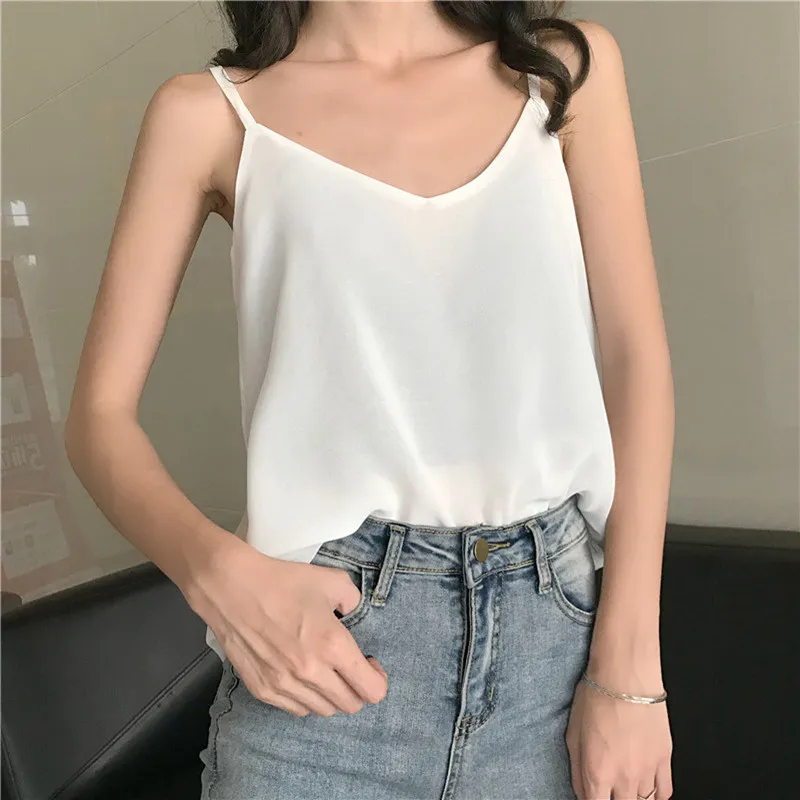 Korean Women Tops Woman Sleeveeless Blouse Top Women Double Chiffon Shirt Tops Plus Size Woman V Neck White Top Ladies Shirt 4XL
Korean Women Tops Woman Sleeveeless Blouse Top Women Double Chiffon Shirt Tops Plus Size Woman V Neck White Top Ladies Shirt 4XL