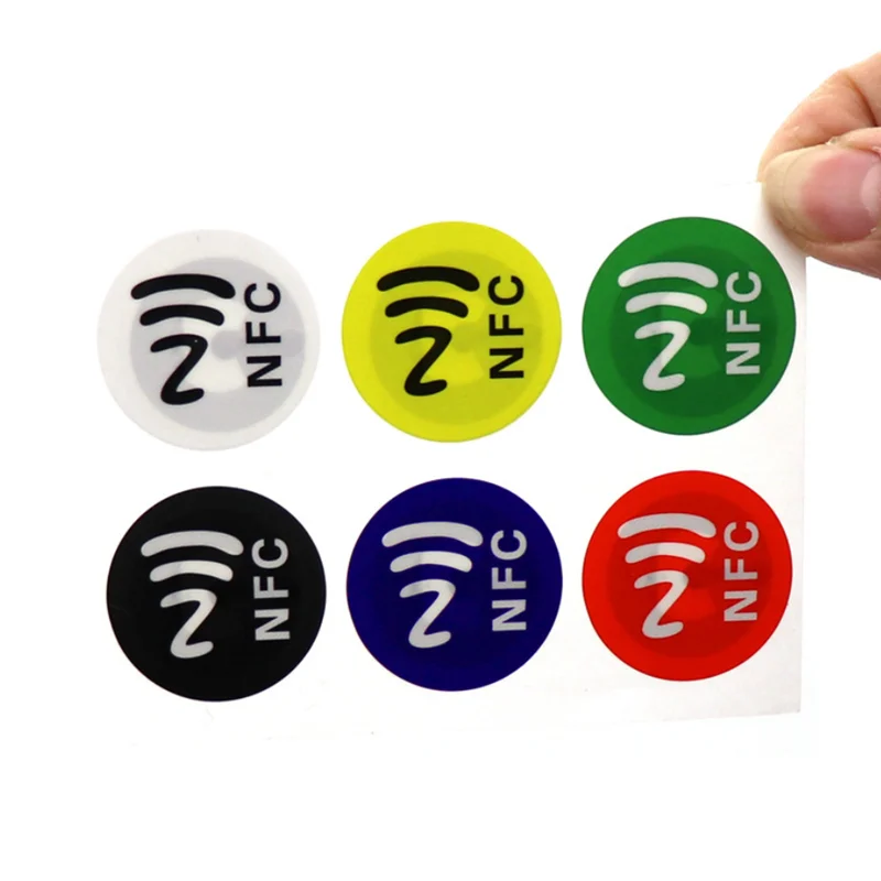 Фото (6 шт./лот) NFC метки наклейки NTAG213 клейкая этикетка наклейка универсальная Ntag 213 RFID