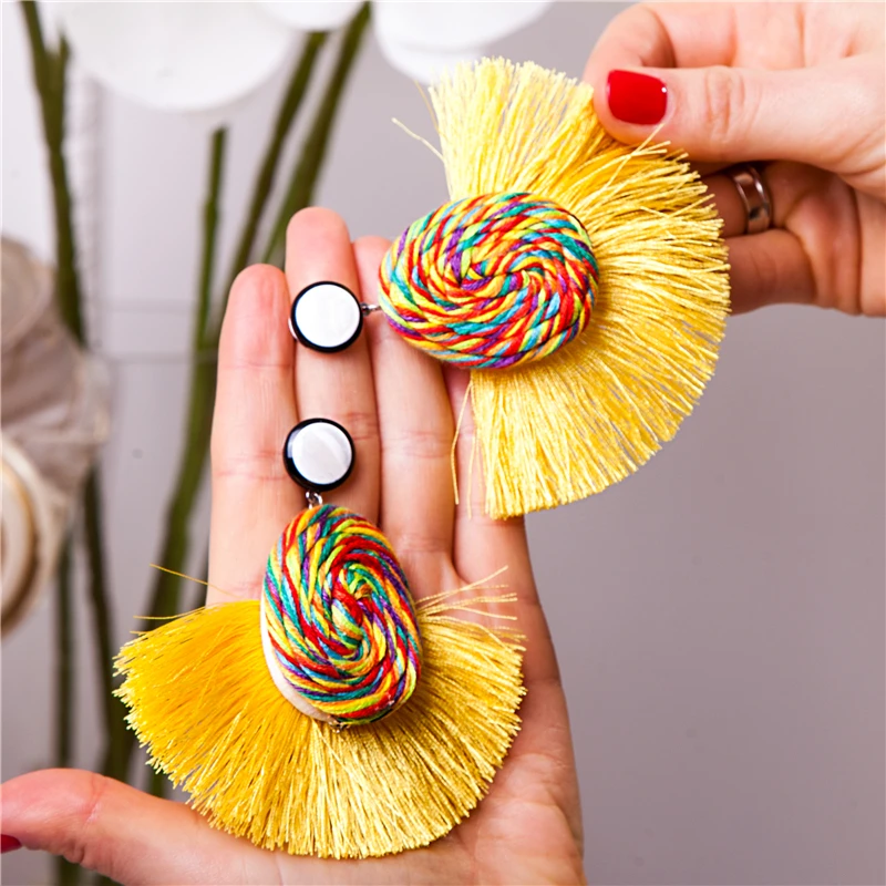 Fashion Bohemian Big Tassel Dangle Drop Earrings for Women Statement Wedding Red Fringe Female Earrings Za Jewelry 
Fashion Bohemian Big Tassel Dangle Drop Earrings for Women Statement Wedding Red Fringe Female Earrings Za Jewelry