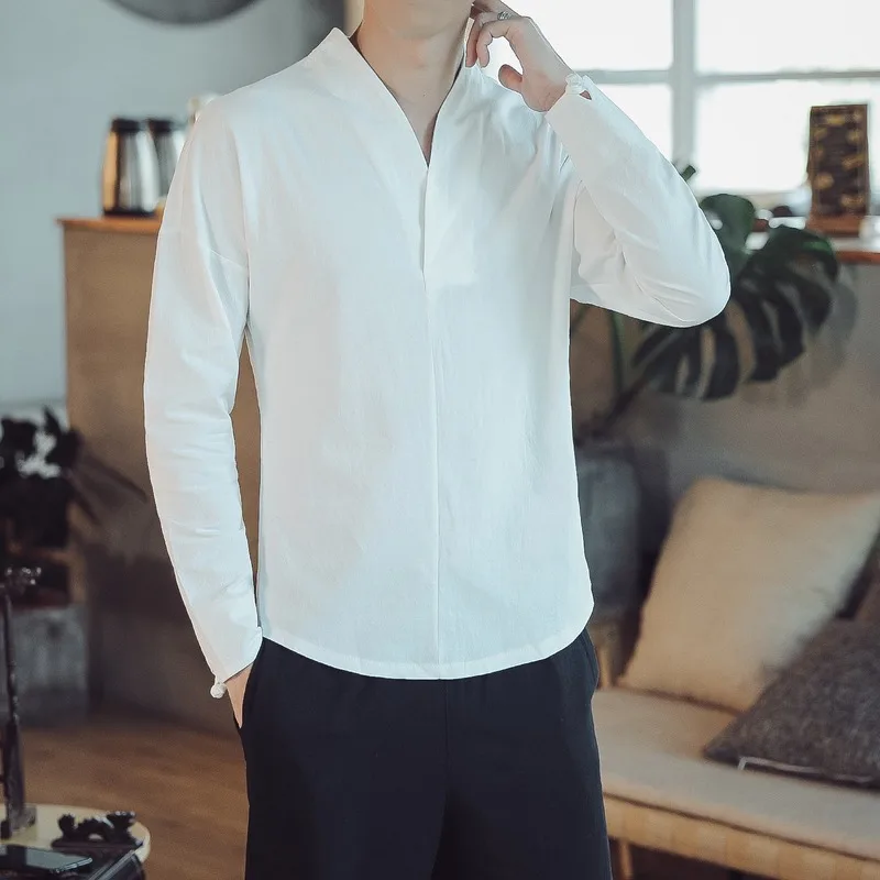 Spring New Chinese Style Cotton Linen Long-sleeved Shirt Men's Large Size Solid Color Loose V-neck Tang Suit Casual Shirt
Spring New Chinese Style Cotton Linen Long-sleeved Shirt Men's Large Size Solid Color Loose V-neck Tang Suit Casual Shirt