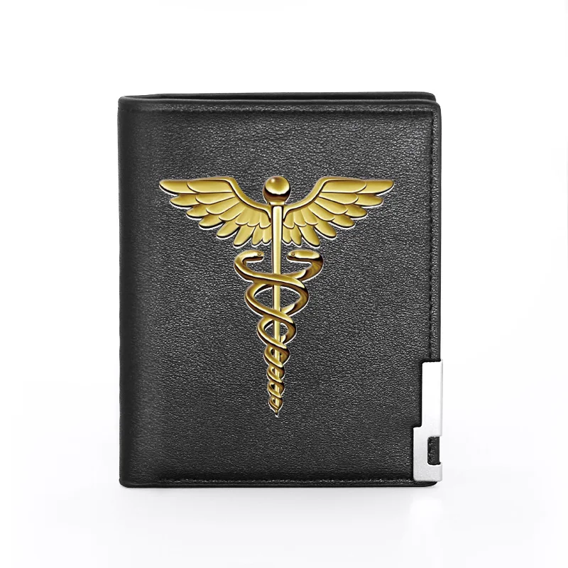 Classic Fashion Snake Caduceus Medical Symbol Printing Black Leather Wallet Men Women Bifold Credit Card Holder Short Purse Male 
Classic Fashion Snake Caduceus Medical Symbol Printing Black Leather Wallet Men Women Bifold Credit Card Holder Short Purse Male