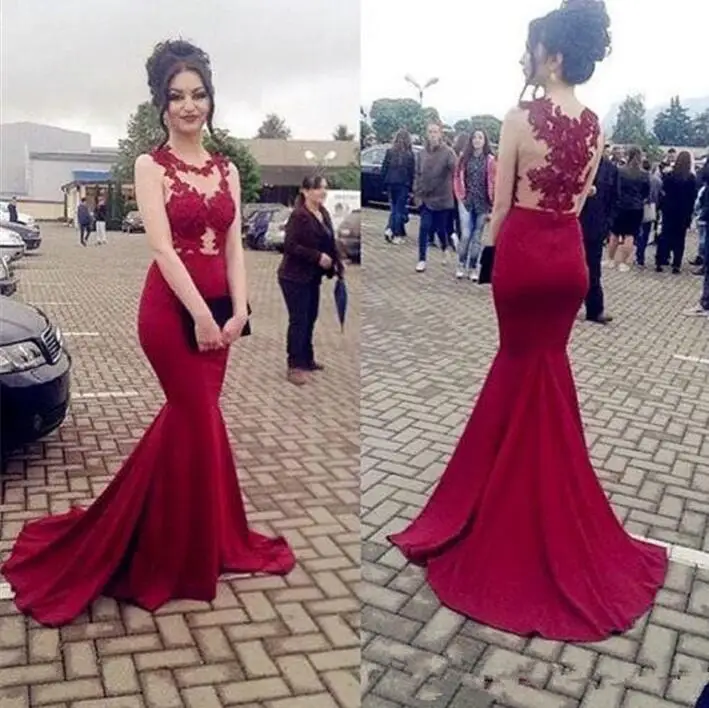 Lace Sleeveless See Through Mermaid Evening Dress 2020 Formal Wine Red Formal Dress Women Elegant robe soiree longue
Lace Sleeveless See Through Mermaid Evening Dress 2020 Formal Wine Red Formal Dress Women Elegant robe soiree longue
