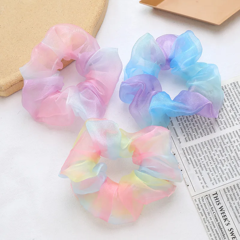 Rainbow Net Yarn Mesh Scrunchies Transparent Tulle Organza Hair Tie Elastic Hair Bands Lace Ponytail Holder Hair Accessories
Rainbow Net Yarn Mesh Scrunchies Transparent Tulle Organza Hair Tie Elastic Hair Bands Lace Ponytail Holder Hair Accessories