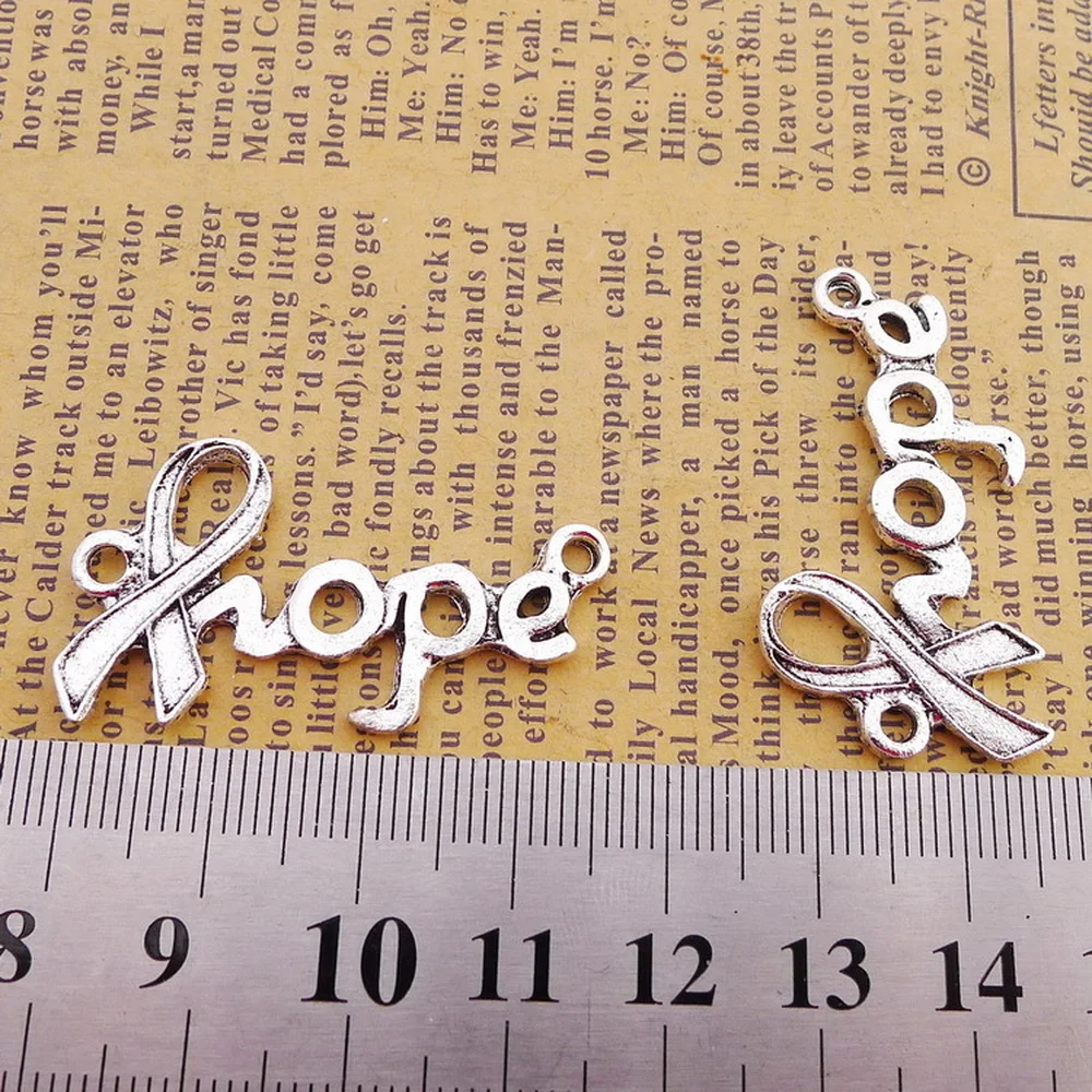 80pcs Hope Charms 22mm x 37mm DIY Jewelry Making Pendant Antique Silver Color
80pcs Hope Charms 22mm x 37mm DIY Jewelry Making Pendant Antique Silver Color