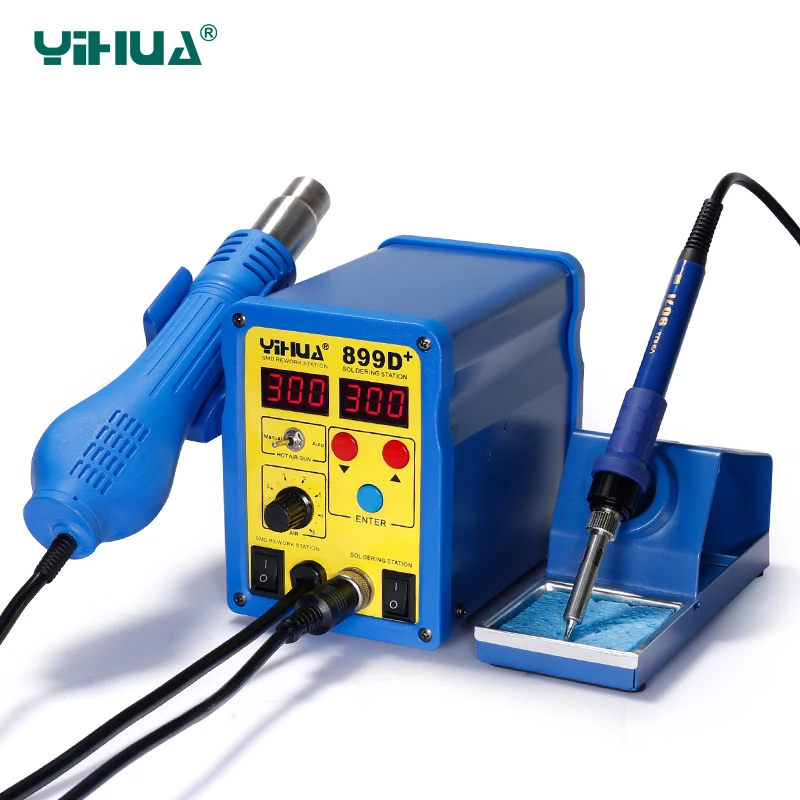 Паяльная станция YIHUA 899D +, 720 Вт, паяльная станция с термоконтролем большой мощности, станция для переделки горячим воздухом
Паяльная станция YIHUA 899D +, 720 Вт, паяльная станция с термоконтролем большой мощности, станция для переделки горячим воздухом