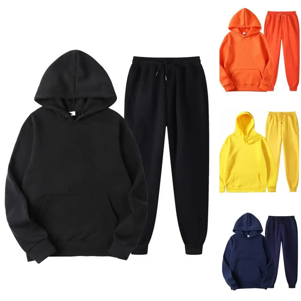 1 Set Hoodie Pants Set Solid Color Hooded Men Women Drawstring Large Pocket Sweatshirt Sweatpants for Sports
1 Set Hoodie Pants Set Solid Color Hooded Men Women Drawstring Large Pocket Sweatshirt Sweatpants for Sports