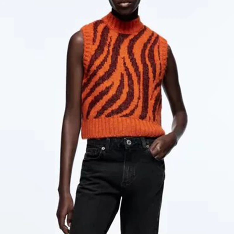 Осень 2021, женская мода, жаккардовый вязаный жилет с животным принтом, винтажные женские пуловеры без рукавов с коротким высоким воротником ...
Осень 2021, женская мода, жаккардовый вязаный жилет с животным принтом, винтажные женские пуловеры без рукавов с коротким высоким воротником ...