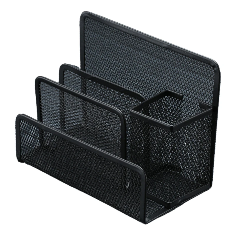 Small Desk Pen Holder Mail Organizer Black Mesh File Letter Holder with 3 Compartments Drawer Metal Mesh Desktop Storage for Hom
Small Desk Pen Holder Mail Organizer Black Mesh File Letter Holder with 3 Compartments Drawer Metal Mesh Desktop Storage for Hom