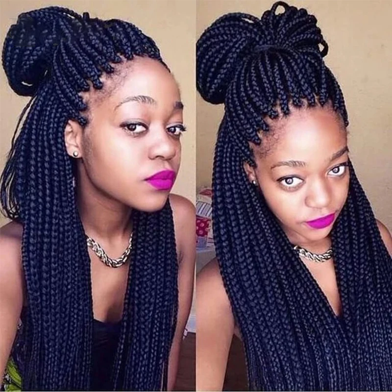 26 Inch Black Color Long Synthetic Lace Front Wigs Box Braided Wigs For Black Women Braided Wig Heat Resistant Braiding Hair
26 Inch Black Color Long Synthetic Lace Front Wigs Box Braided Wigs For Black Women Braided Wig Heat Resistant Braiding Hair