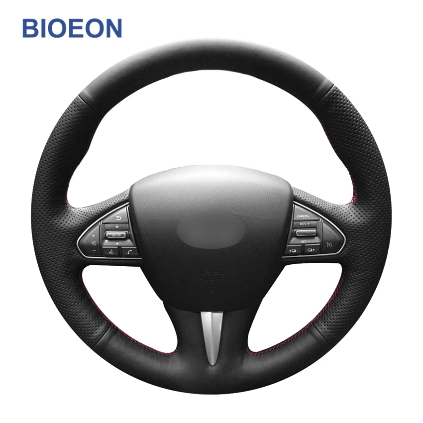 Black PU Artificial Leather Car Steering Wheel Covers for Infiniti Q50 2014 2015 2016 2017 QX50 | Автомобили и мотоциклы