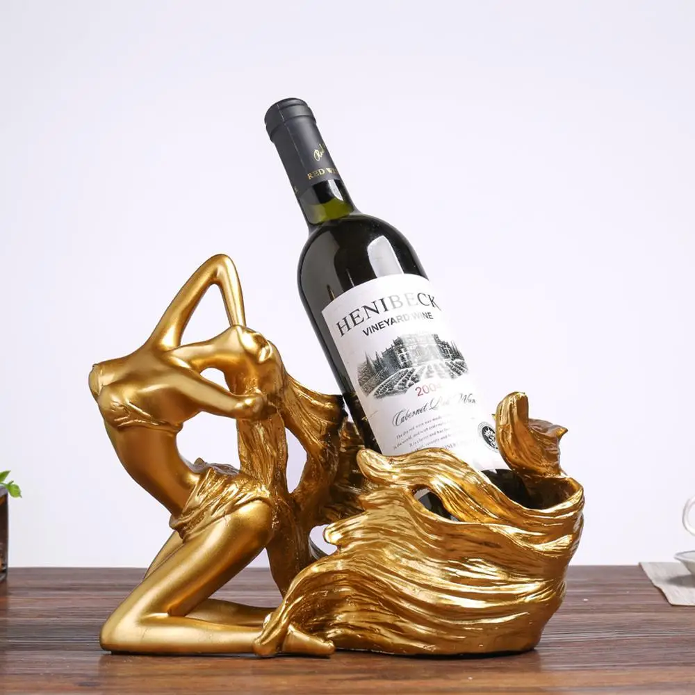 27cm Big Wine Holder Arts Girl Long Hair Bottle Wine Rack Vintage Tone Coloured Polished Wine Glass Holder Kitchen Resin Crafts
27cm Big Wine Holder Arts Girl Long Hair Bottle Wine Rack Vintage Tone Coloured Polished Wine Glass Holder Kitchen Resin Crafts