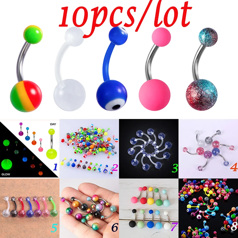 10-50pcs Acrylic Ball Belly Button Rings Colorful Belly Piercing Navel Bar Stainless Steel Stud for Women Sexy Body Jewelry 14G
10-50pcs Acrylic Ball Belly Button Rings Colorful Belly Piercing Navel Bar Stainless Steel Stud for Women Sexy Body Jewelry 14G