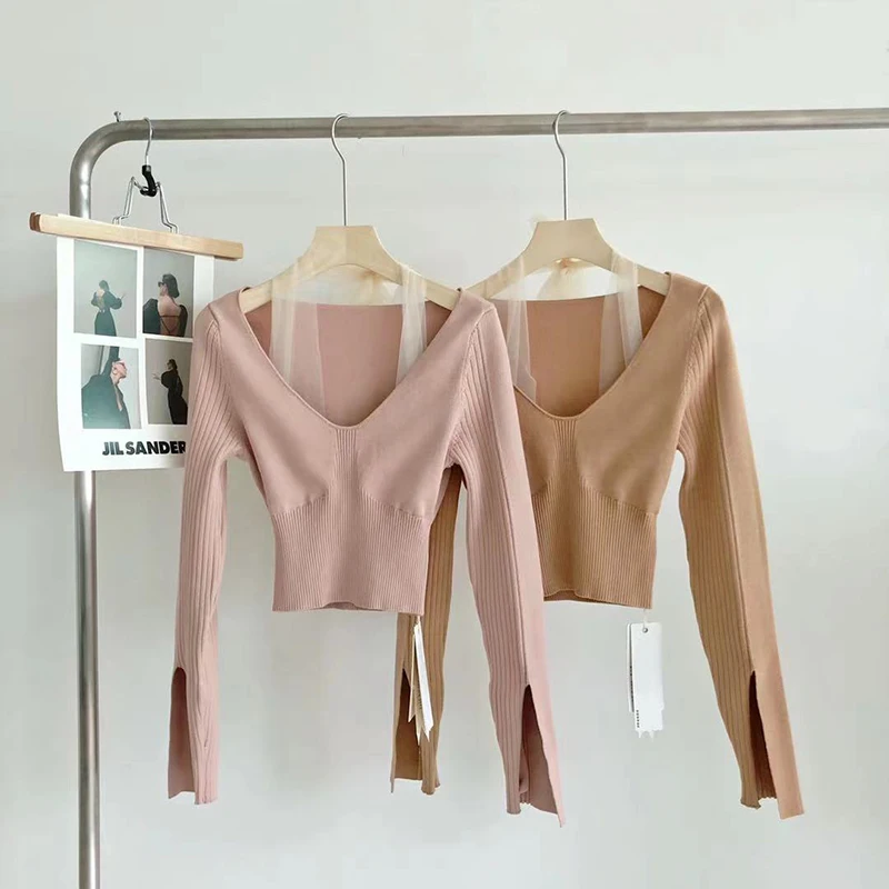 QOERLIN Halter Knitwear Women Winter Clothes V-Neck Long Sleeve Split Sleeve Slim Short Sweater Basic Pink Sweater Slim Jumper
QOERLIN Halter Knitwear Women Winter Clothes V-Neck Long Sleeve Split Sleeve Slim Short Sweater Basic Pink Sweater Slim Jumper
