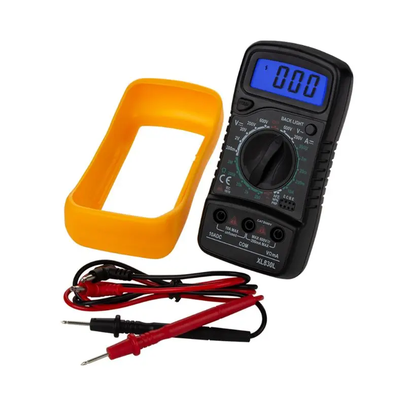 Portable Digital Multimeter Backlight AC/DC Ammeter Voltmeter Ohm Tester Meter XL830L Handheld LCD Multimetro Voltage Current
Portable Digital Multimeter Backlight AC/DC Ammeter Voltmeter Ohm Tester Meter XL830L Handheld LCD Multimetro Voltage Current