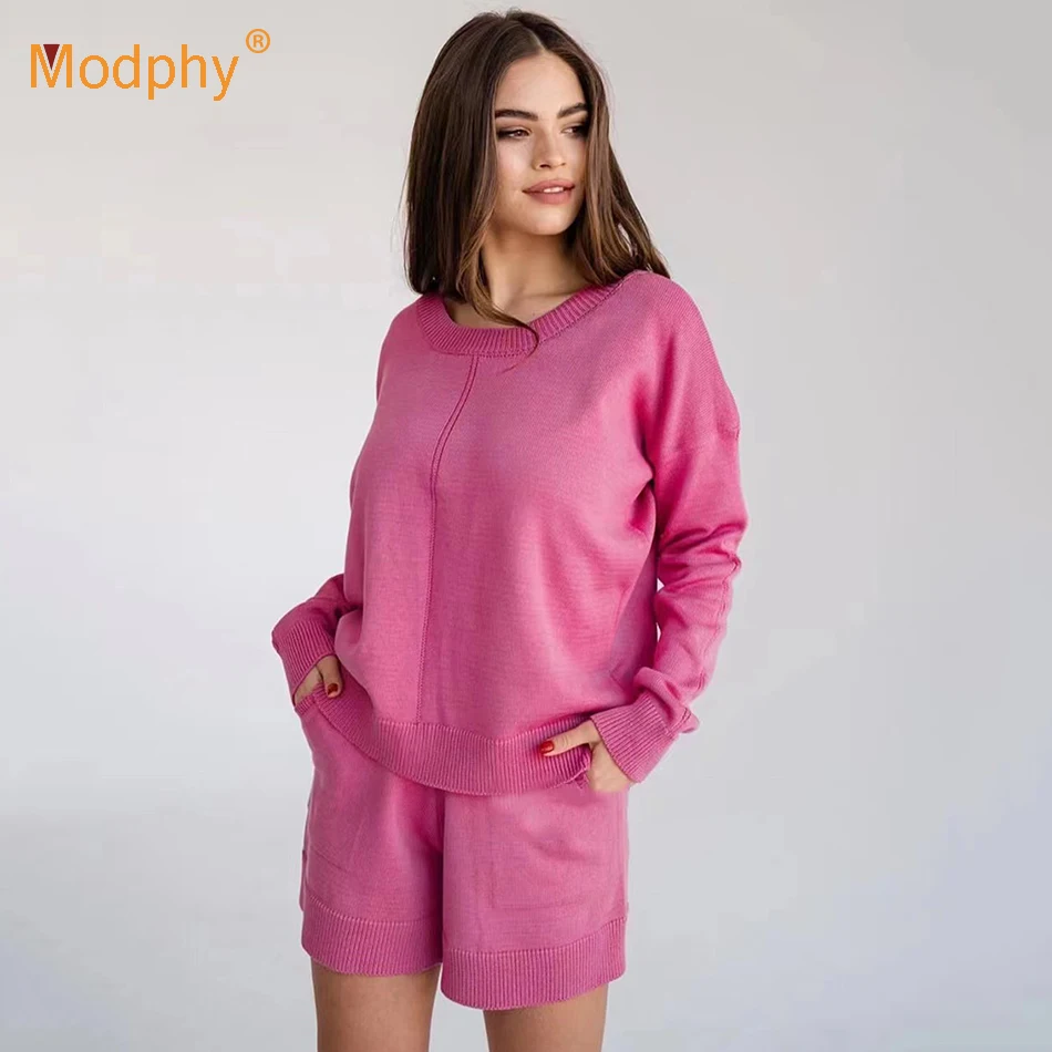 Спортивный костюм женский из двух предметов, вязаный свитер и шорты с завышенной талией, комплект одежды для отдыха, большие размеры, весна-... 
Спортивный костюм женский из двух предметов, вязаный свитер и шорты с завышенной талией, комплект одежды для отдыха, большие размеры, весна-...