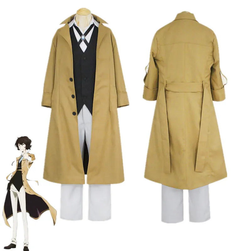 Anime Bungo Stray Dogs Dazai Osamu Cosplay Costume Long Jacket Coat Suit Adult Men Windbreaker Halloween Christmas clothing
Anime Bungo Stray Dogs Dazai Osamu Cosplay Costume Long Jacket Coat Suit Adult Men Windbreaker Halloween Christmas clothing