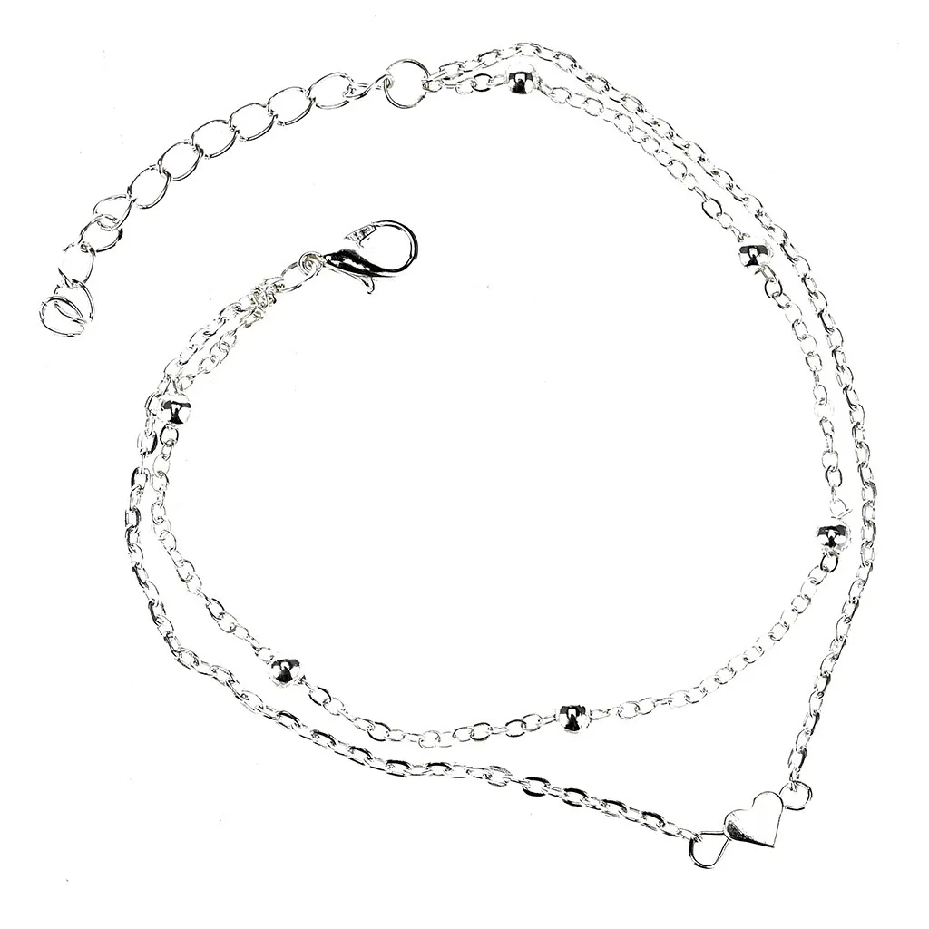Women Stainless Steel Anklets Love Heart Charm Ankle Bracelet Anklet Accesorios Small Jewelry Mujer Bohemian Jewelry#35 | Украшения и