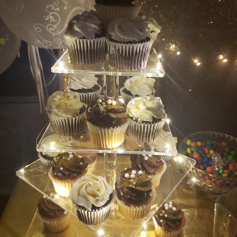 4X7B 4-Tier Cake Plate Stand LED Light String Cupcake Holder Acrylic Cupcake Display
4X7B 4-Tier Cake Plate Stand LED Light String Cupcake Holder Acrylic Cupcake Display