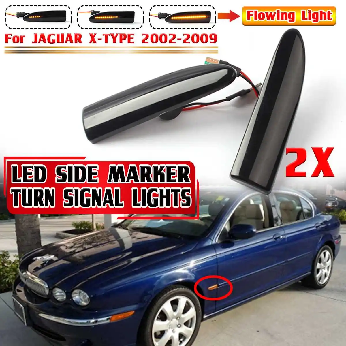 2 шт., светодиодный динамический Боковой габаритный фонарь для JAGUAR X-TYPE, 2002-2009, указатель поворота, Bllinker, босветильник повторитель сигнала s 2003...
2 шт., светодиодный динамический Боковой габаритный фонарь для JAGUAR X-TYPE, 2002-2009, указатель поворота, Bllinker, босветильник повторитель сигнала s 2003...
