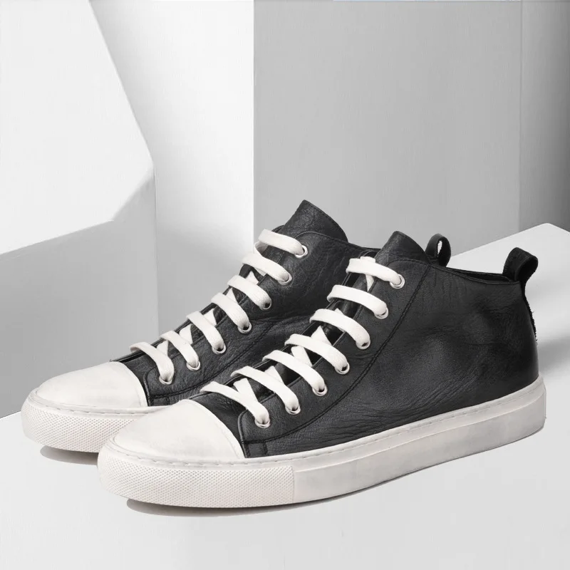 Кроссовки мужские из натуральной кожи, винтажные, с эффектом потертости, Повседневная Уличная обувь для скейтборда, в стиле панк, коровья ко... 
Кроссовки мужские из натуральной кожи, винтажные, с эффектом потертости, Повседневная Уличная обувь для скейтборда, в стиле панк, коровья ко...