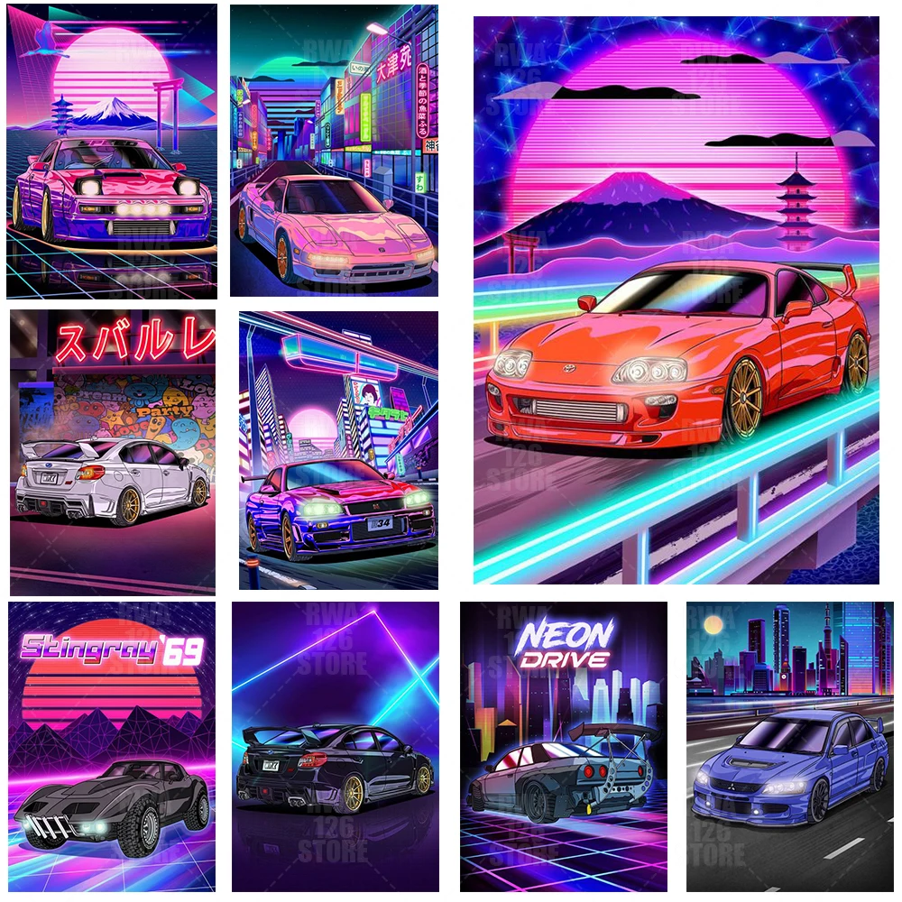 Neon Racing Car Wall Art Decor Colorful Anime Car Canvas Painting Modern Fashion Racing Poster Print Boy Room Home Decoration 
Neon Racing Car Wall Art Decor Colorful Anime Car Canvas Painting Modern Fashion Racing Poster Print Boy Room Home Decoration