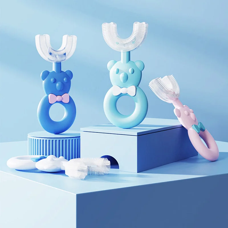 Kids Bear Toothbrush Care Cleaning Brush U-Shape Infant Toothbrush For Ages 2-6 U-shaped Toothbrush Bite Silicon Soft Baby
Kids Bear Toothbrush Care Cleaning Brush U-Shape Infant Toothbrush For Ages 2-6 U-shaped Toothbrush Bite Silicon Soft Baby