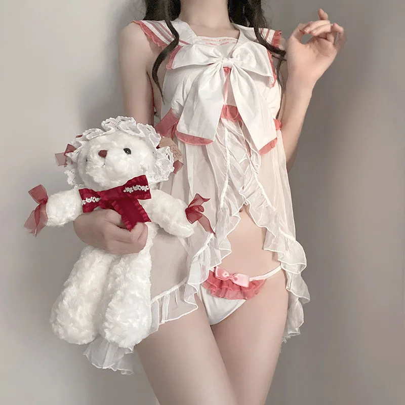 SEXY MEOW New Quadratic Element Maiden Sailor Collar Student Uniform Cute Princess School Girl Sexy Bow-Knot Nightgown Lingerie
SEXY MEOW New Quadratic Element Maiden Sailor Collar Student Uniform Cute Princess School Girl Sexy Bow-Knot Nightgown Lingerie