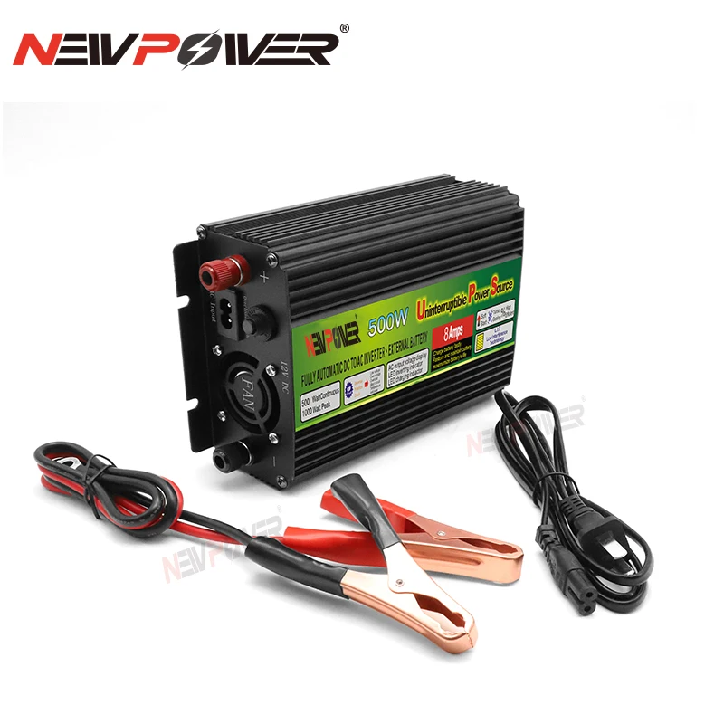 

12VDC 500W off grid inverter 110V/220VAC Modified sine wave inverter UPS with AC Battery Charging Function, Surge Power 1000W