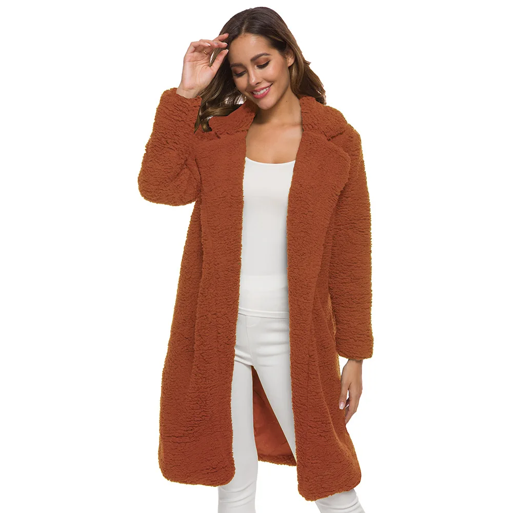 Teddy Outwear Autumn Winter Women Faux Fur Coat Long Warm Fleece Coat Long Sleeve Woman Clothing Overcoat Solid Ladies Coats
Teddy Outwear Autumn Winter Women Faux Fur Coat Long Warm Fleece Coat Long Sleeve Woman Clothing Overcoat Solid Ladies Coats