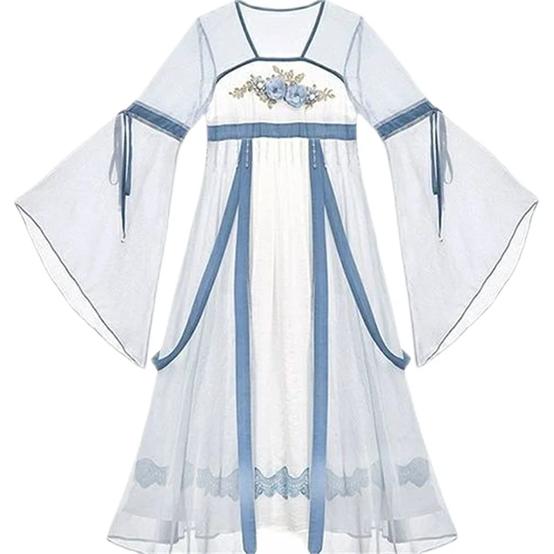 Original traditional Hanfu female trumpet sleeve chiffon gradient embroidery improved full chest skirt autumn summer spring summ
Original traditional Hanfu female trumpet sleeve chiffon gradient embroidery improved full chest skirt autumn summer spring summ