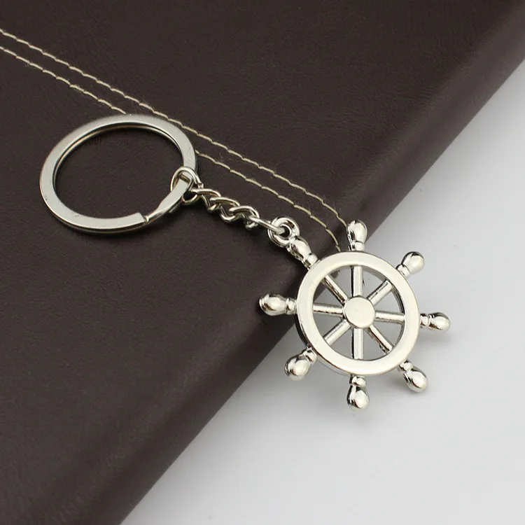 

Metal Boat Anchor Rudder Keychains Seaman Sailor Helm Key Chains Ship Steering Wheel Compass Charm Rings Ocean Sea Beach Jewelry