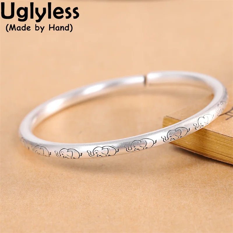 Uglyless Lucky Animals Elephants Bangles for Women Solid Ag999 Pure Silver Jewelry Protect Animals Bangle Exotic Elephant Bijoux
Uglyless Lucky Animals Elephants Bangles for Women Solid Ag999 Pure Silver Jewelry Protect Animals Bangle Exotic Elephant Bijoux