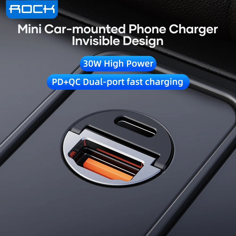 ROCK 30W USB C Car Charger For iPhone 13 Pro Max QC3.0 PD3.0 Mini Metal Dual USB Fast Charging Adapter For Xiaomi Poco Samsung
ROCK 30W USB C Car Charger For iPhone 13 Pro Max QC3.0 PD3.0 Mini Metal Dual USB Fast Charging Adapter For Xiaomi Poco Samsung
