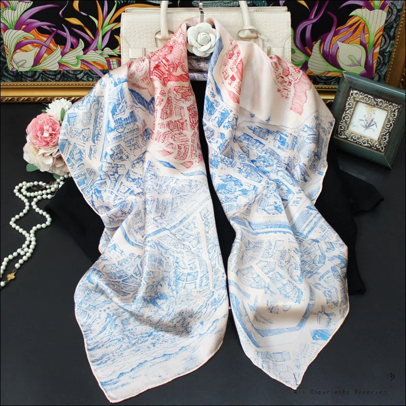 Authentic Silk Square Scarf 110 Foulard Satin Hand Sewn Edges Scarfs Mulberry-Silk Shawl"La Cite Cavaliere"
Authentic Silk Square Scarf 110 Foulard Satin Hand Sewn Edges Scarfs Mulberry-Silk Shawl"La Cite Cavaliere"